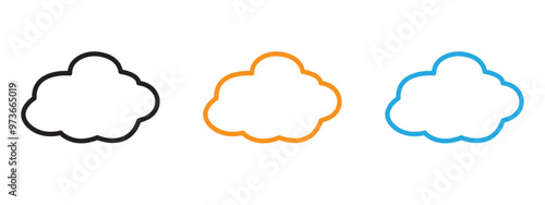 Cloud icon Thin line illustration set