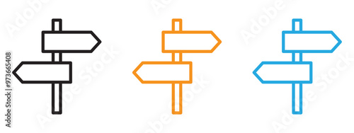 Directions icon Thin line illustration set