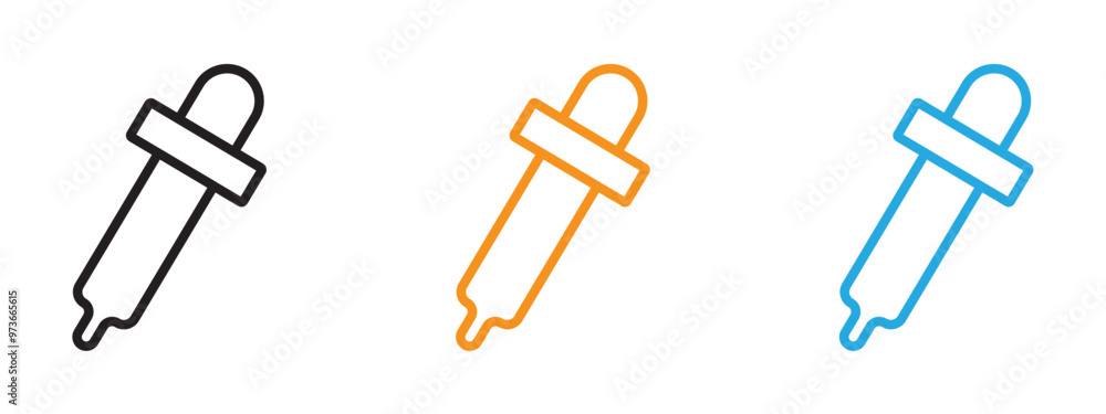Dropper icon Thin line illustration set Dropper icon Thin line illustration set