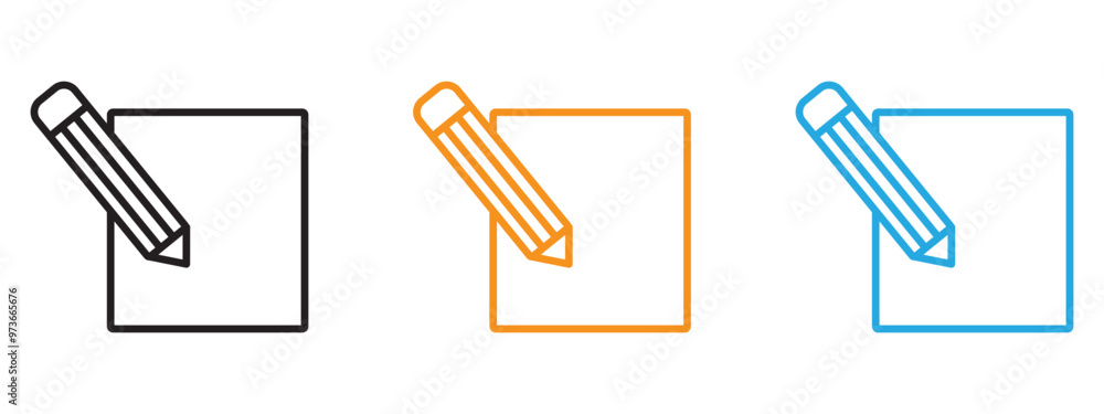 Edit icon Thin line illustration set Edit icon Thin line illustration set