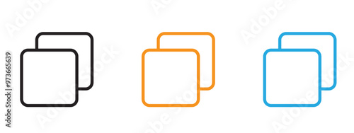 Duplicate icon Thin line illustration set