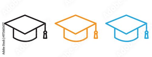 Education icon Thin line illustration set