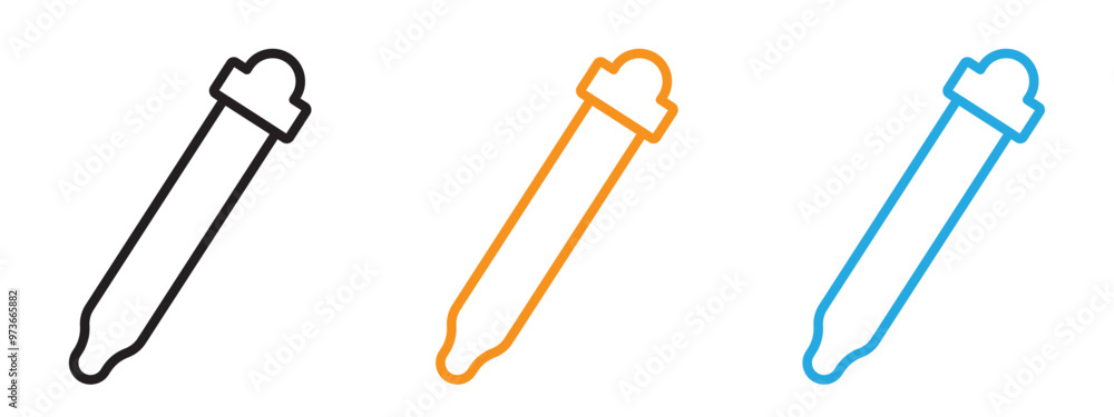 Eye dropper icon Thin line illustration set Eye dropper icon Thin line illustration set