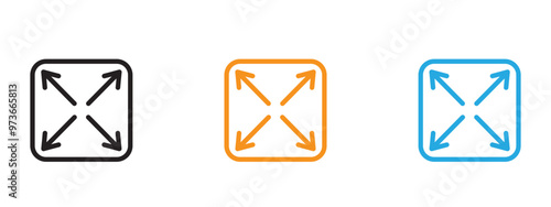 Expand icon Thin line illustration set