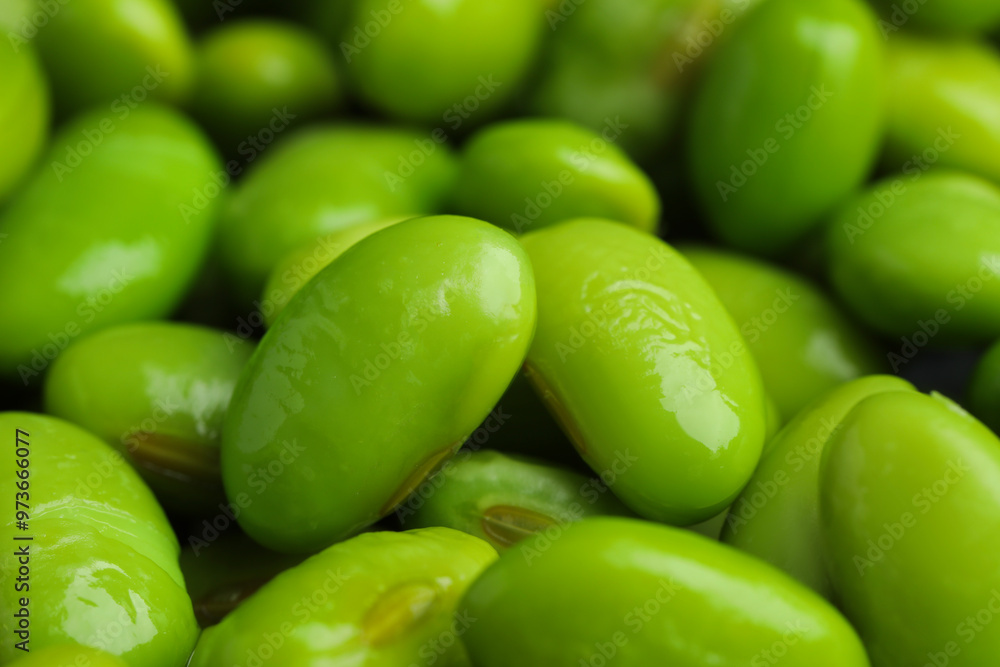 Fresh edamame soybeans as background, closeup view Fresh edamame soybeans as background, closeup view