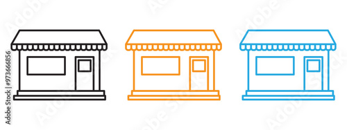 Local store icon Thin line illustration set