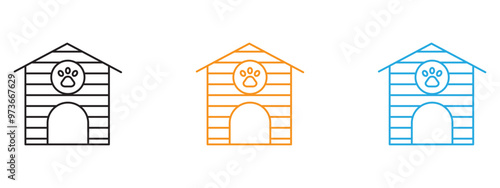 Pet House icon Thin line illustration set