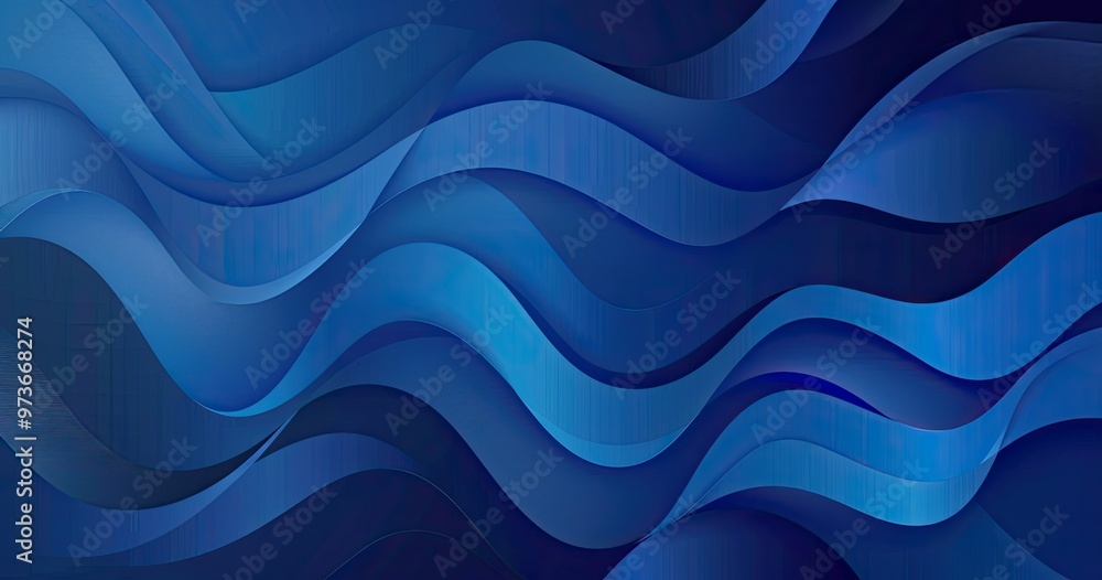 Fototapeta premium An abstract design featuring flowing blue waves, creating a sense of movement and tranquility.