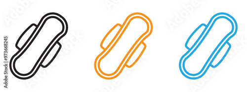 Sanitary pad icon Thin line illustration set