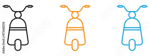 Scooter bike icon Thin line illustration set