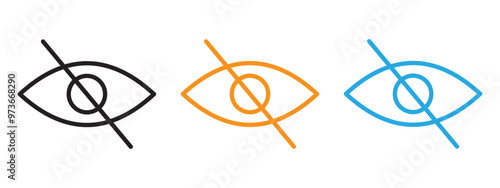 Sensitive content icon Thin line illustration set