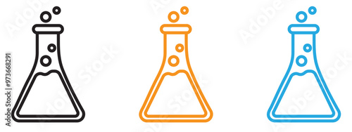 Science icon Thin line illustration set