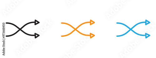 Shuffle icon Thin line illustration set