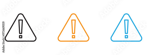 Warning Icon Thin line illustration set