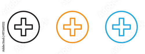 Add icon Thin line illustration set