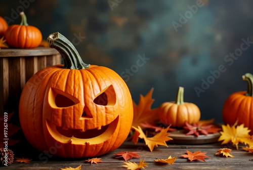 Pumpkins for halloween in illustrations