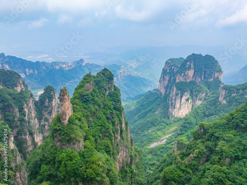 Aerial photography of Wangmangling in Taihang Mountain, Lingchuan County, Jincheng, Shanxi