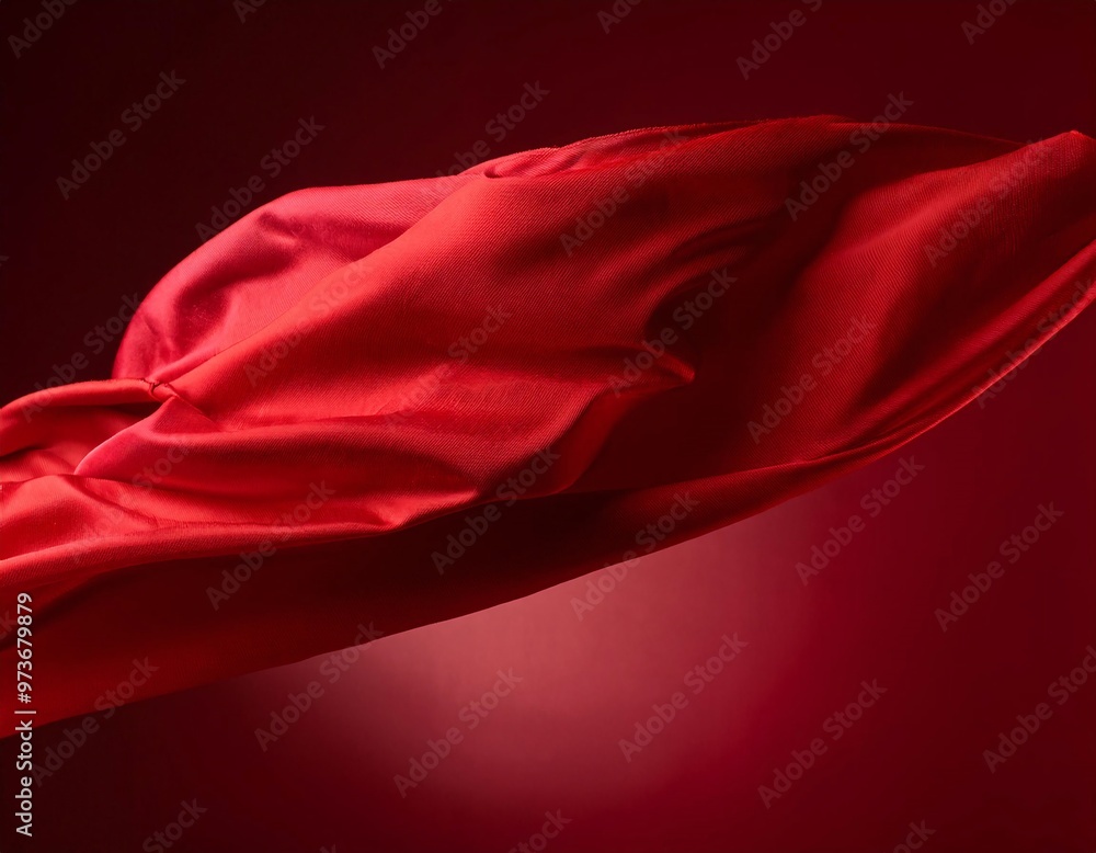 abstract red fabric that flies and floats in the air, creating dynamic movement with dramatic folds and textures, generative ai abstract red fabric that flies and floats in the air, creating dynamic movement with dramatic folds and textures, generative ai