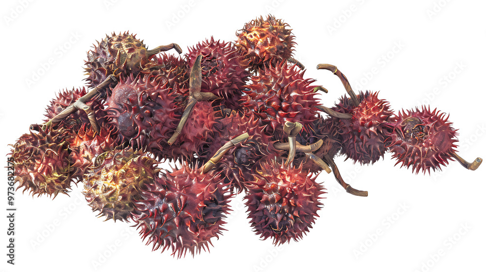 A handful of dried rambutans with a transparent background. A handful of dried rambutans with a transparent background.