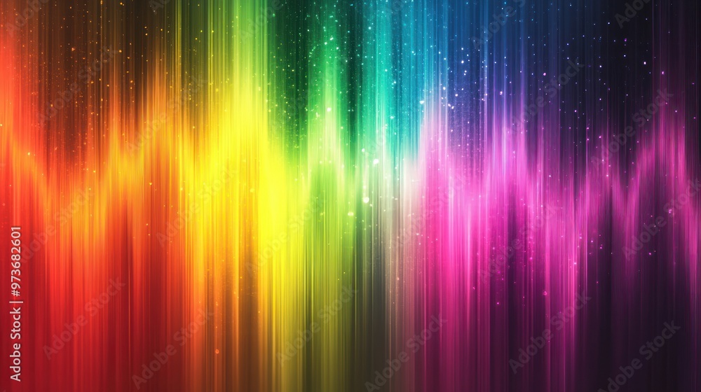 Fototapeta premium Abstract colorful rainbow lines with sparkling glitter.