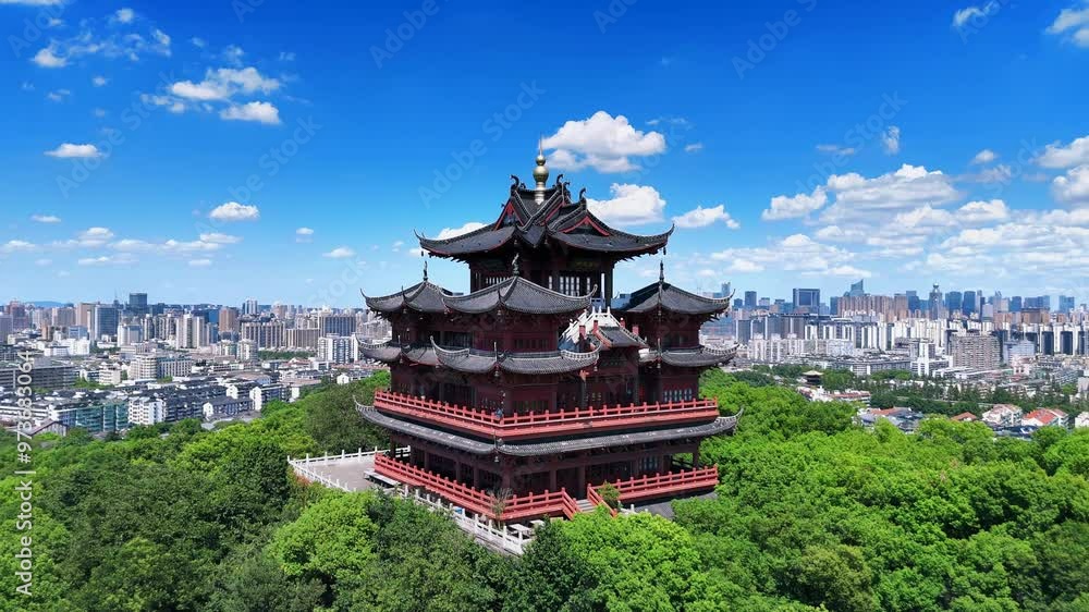 Wushan Chenghuang Ge Scenic Area, West Lake Scenic Area, Hangzhou City, Zhejiang Province, China Wushan Chenghuang Ge Scenic Area, West Lake Scenic Area, Hangzhou City, Zhejiang Province, China
