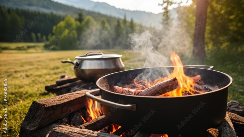 Cozy outdoor cooking experience with rustic charm Cozy outdoor cooking experience with rustic charm
