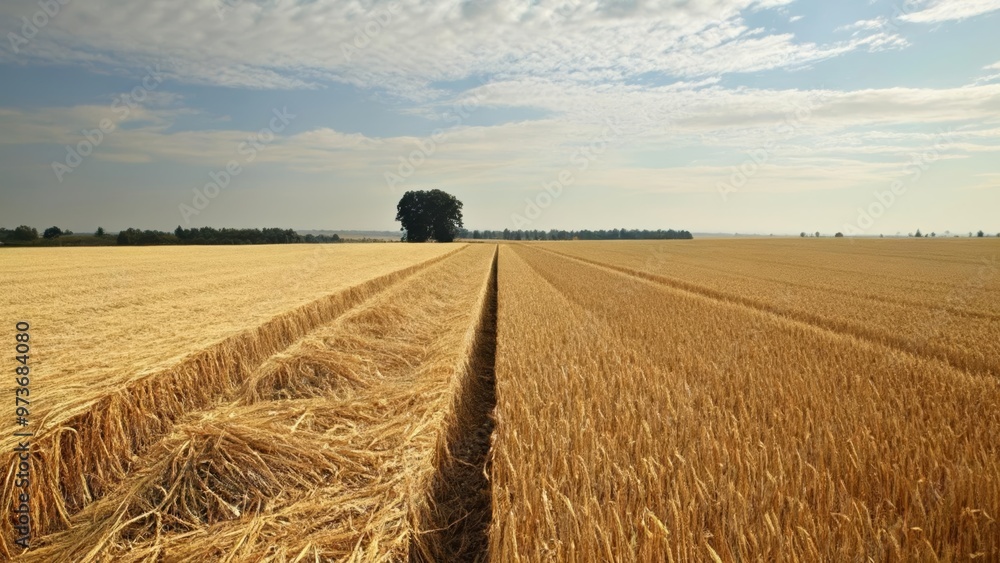 Fototapeta premium Bountiful harvest under a clear sky