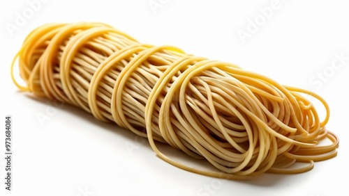  Deliciously twisted  A closeup of spaghetti noodles photo