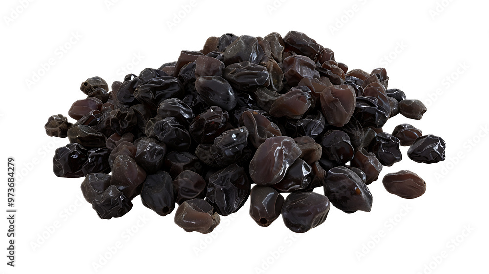 A handful of dried black raisins with a transparent background. A handful of dried black raisins with a transparent background.