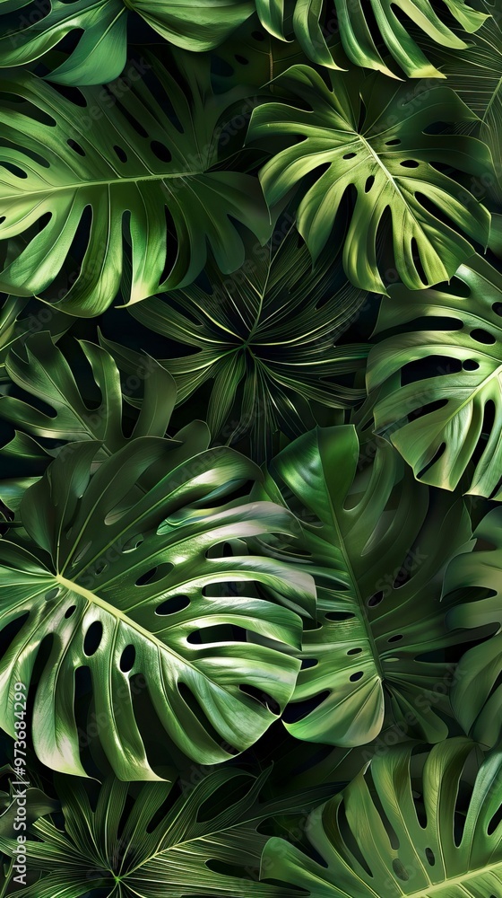 Fototapeta premium Tropical leaf Wallpaper, Luxury nature leaves pattern design