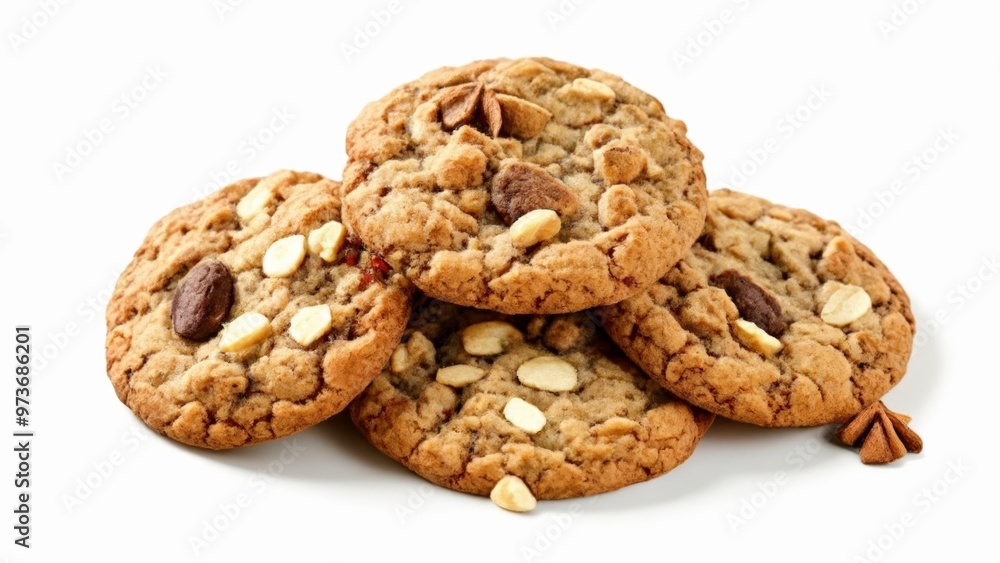 Deliciously baked cookies with nuts ready to be savored Deliciously baked cookies with nuts ready to be savored