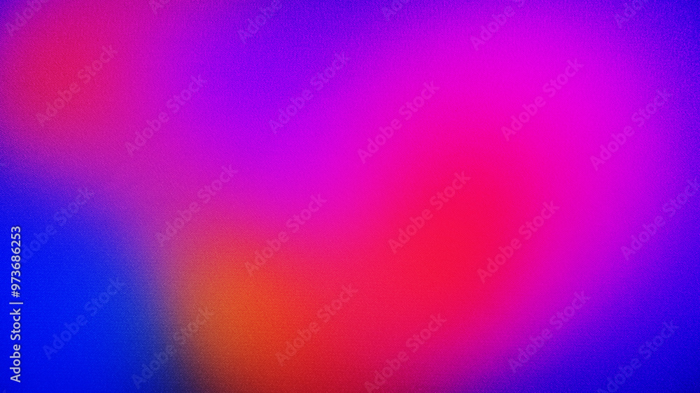 Blue violet purple fuchsia magenta orchid pink red orange abstract background. Color gradient ombre mix. Bright neon metallic ultra glitter glow. Noise grain particle mesh. Design.