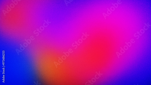 Obraz na płótnie Blue violet purple fuchsia magenta orchid pink red orange abstract background. Color gradient ombre mix. Bright neon metallic ultra glitter glow. Noise grain particle mesh. Design. w salonie