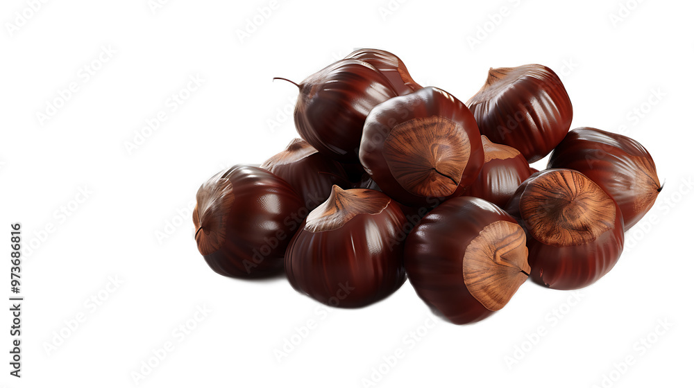 A handful of roasted chestnuts with a transparent background. A handful of roasted chestnuts with a transparent background.