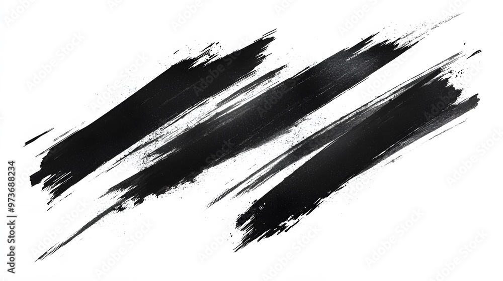 Abstract Black Paint Strokes on White Background. Abstract Black Paint Strokes on White Background.