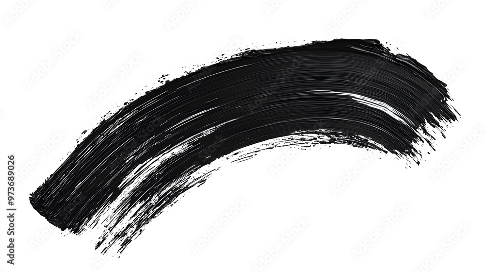 Black Mascara Brush Stroke on White Background. Black Mascara Brush Stroke on White Background.