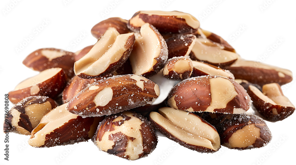 A pile of candied Brazil nuts with a transparent background. A pile of candied Brazil nuts with a transparent background.