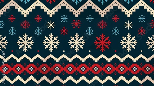 Ugly sweater Merry Christmas party ornament background seamless pattern