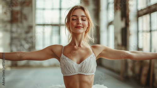 Graceful Ballerina with Eyes Closed in White Bra Free Download Graceful Ballerina with Eyes Closed in White Bra - GFXLoad