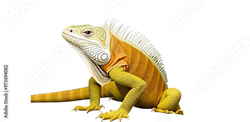 iguana on white background