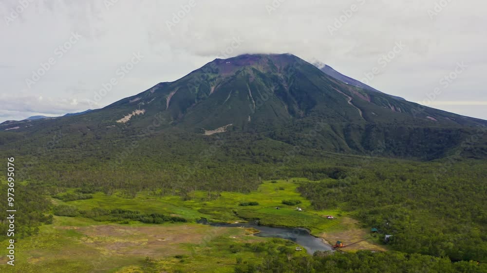 Panorama of the volcano in summer Panorama of the volcano in summer
