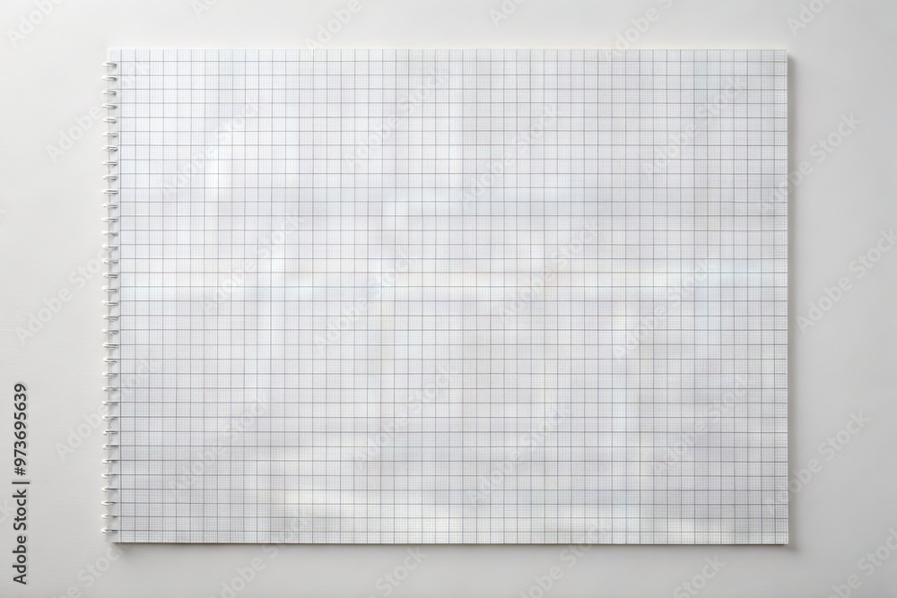 A blank white paper template with grid lines and margins, isolated on a clean background, waiting for creative A blank white paper template with grid lines and margins, isolated on a clean background, waiting for creative