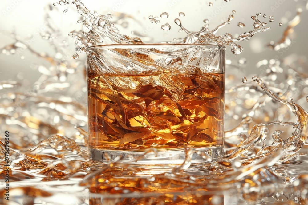 Glass of Iced Tea with Splashing Liquid Glass of Iced Tea with Splashing Liquid