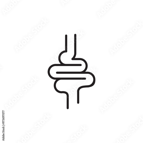 Digestion line icon. vector flat black trendy style illustration for web and app..eps