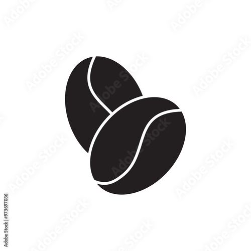 Coffee bean vector icon, simple flat black trendy style illustration for web and app..eps
