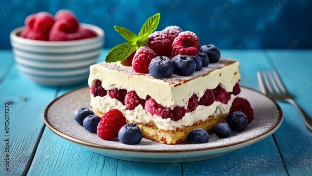 Deliciously layered dessert ready to be savored Deliciously layered dessert ready to be savored