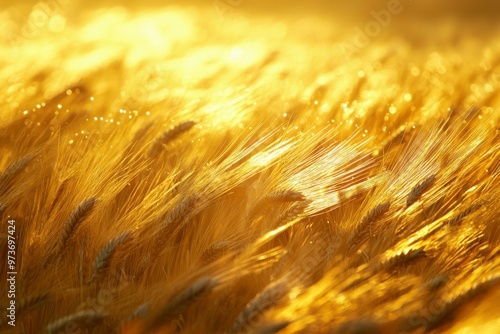 Golden Wheat Stalks in a Field at Sunset