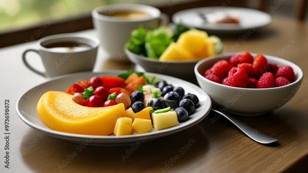 Deliciously colorful fruit and vegetable platter Deliciously colorful fruit and vegetable platter