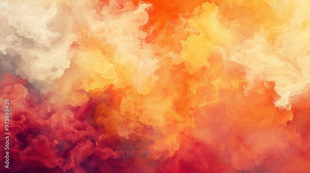 Fototapeta premium Watercolor fire smoke brush background 