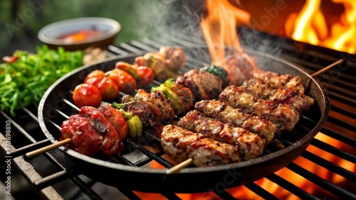  Grilling up a feast with vibrant skewers and fresh greens